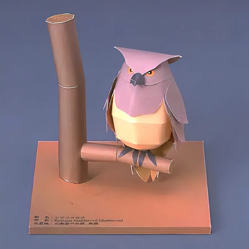 Art Craft Cardboard - Blakiston's الأسماك البوم اوريغامي الفن البسيطة