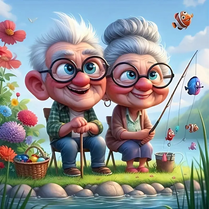 Art Craft Adult - مجموعة ألوان ماسية لصيد الأسماك من