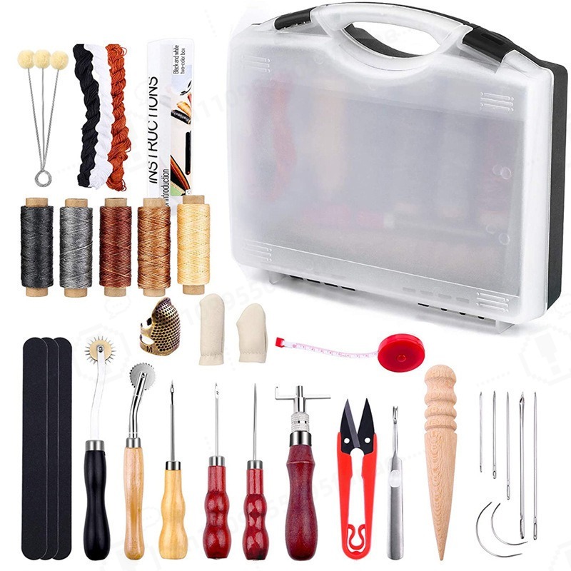 Leather Tooling Kit - مجموعة أدوات الخياطة اليدوية للحرف الجلدية،