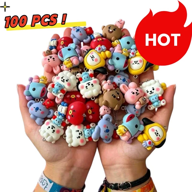 Art Craft Resin - 7 قطع من إكسسوارات BT21 الكرتونية