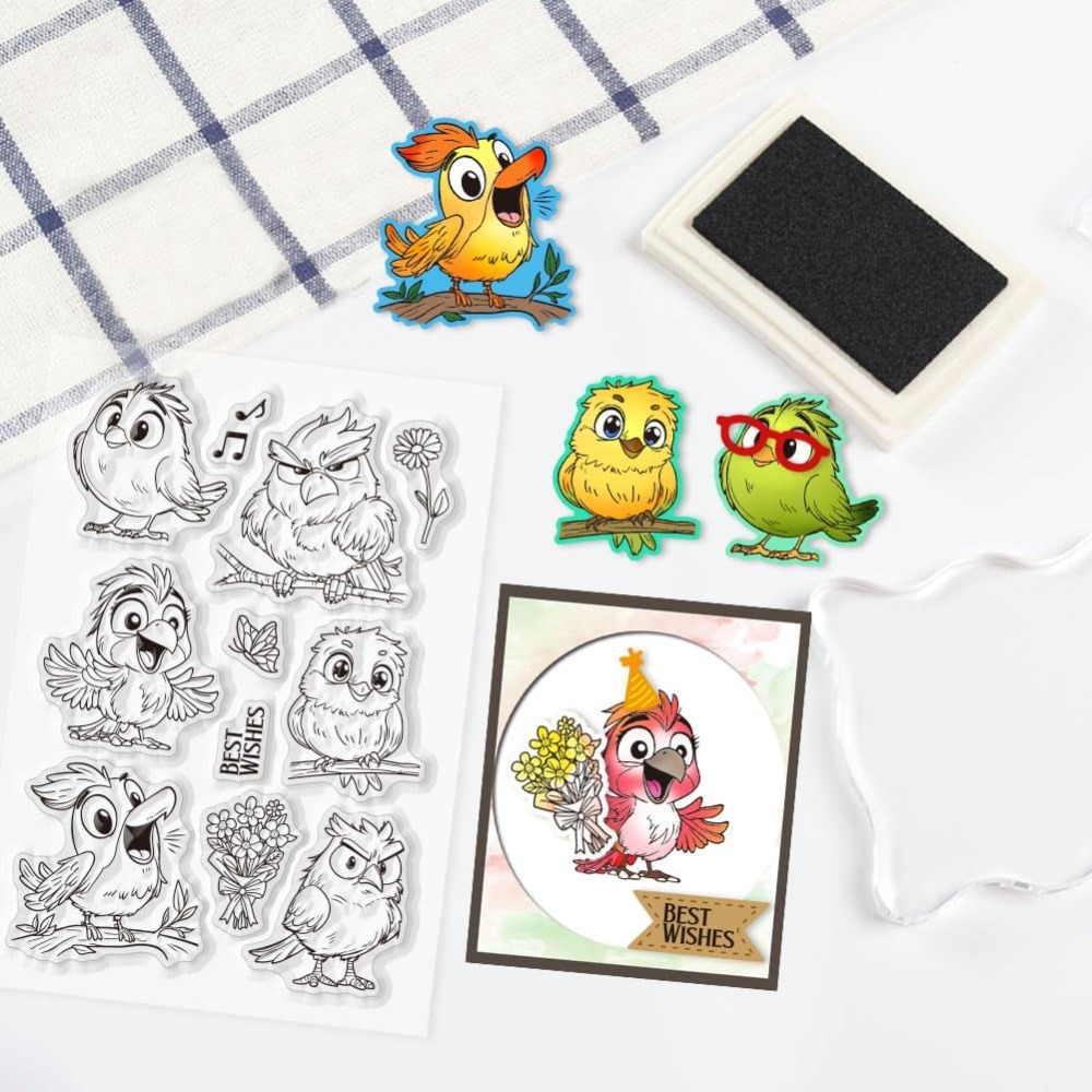 مضحك الطيور واضح Stamps لسكراب - مراجعة Artwork Craft وسعره