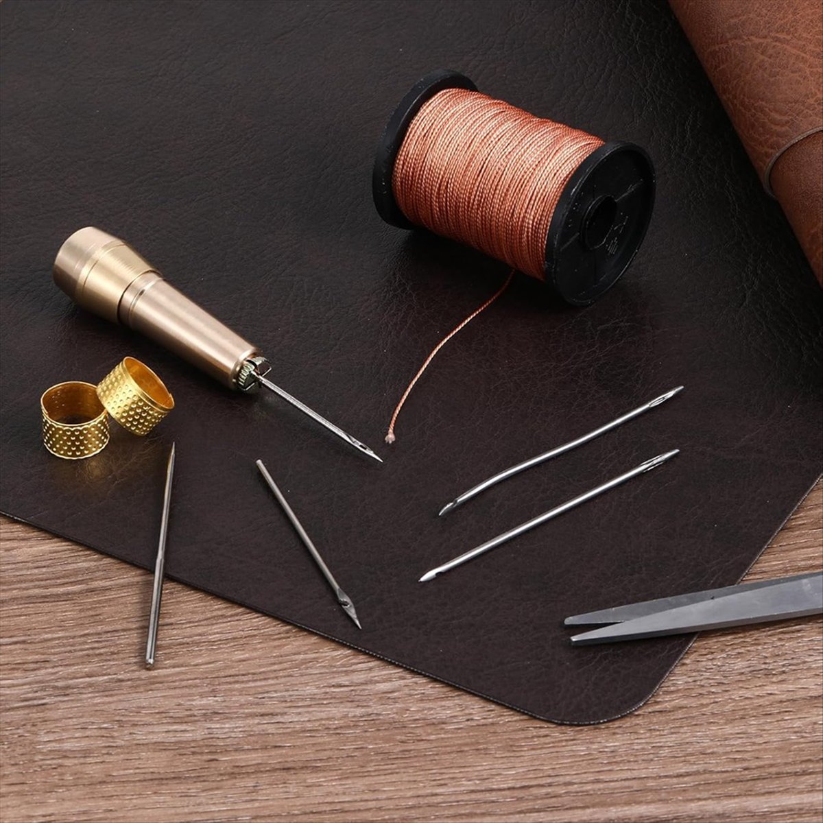 طقم خياطة جلدية مكون من 9 قطع  - مراجعة Leather Tooling Kit وسعره